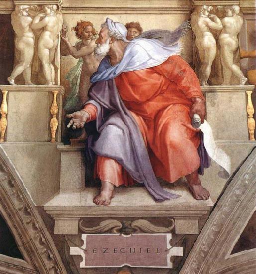 Michelangelo Buonarroti Ezekiel Norge oil painting art